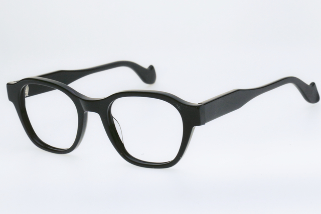 Adults' Glossy Black Retro Round-Frame Glasses